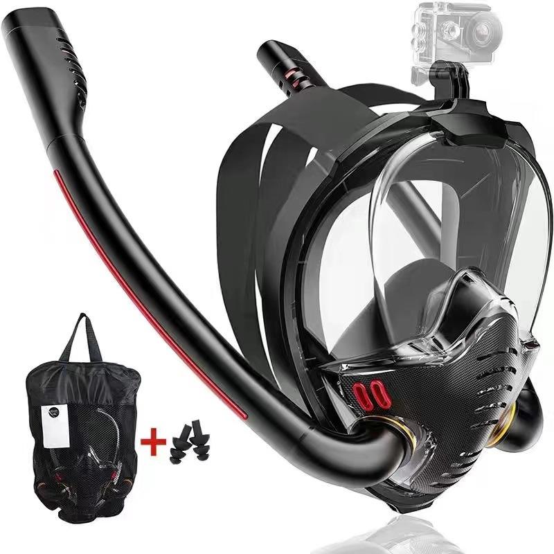 

Маска для подводного плавания для взрослых, подводная противотуманная маска для полного лица, маска для дайвинга, очки для подводного плавания, снаряжение для подводного плавания и сноркелинга S/M чёрный