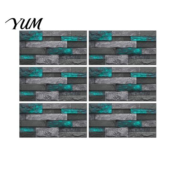 Home Interior Wall Makeover 6Pcs Vintage Faux Stone Self?Adhesive Tiles, Waterproof Oil?Proof Backsplash Kitchen Tiles Sticker, Peel & Stick