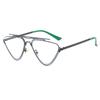 Fashion personalized double beam heterosexual flat glasses, trendy avant-garde hollow triangular frame anti-blue flat glasses