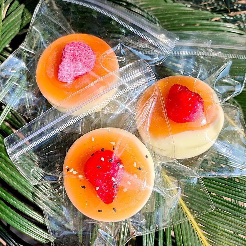1Pcs Soft Taba Strawberry Blueberry Soufflé Fidget Toy Portable Sensory Stress Relief Toy for Travel Relax