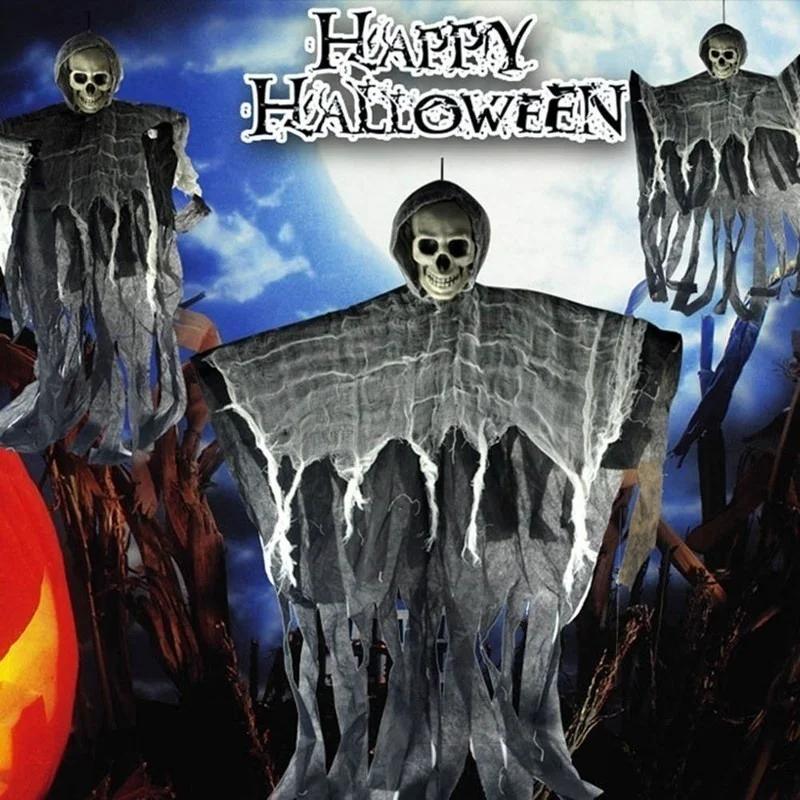 100cm Halloween Hanging Ghost Haunted House Hanging Grim Reaper Horror Props Home Door Bar Club Halloween Decorations