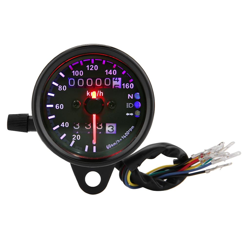

DC 12V Universal Motorcycle LED Backlight Dual Odometer Speedometer Gauges Meter