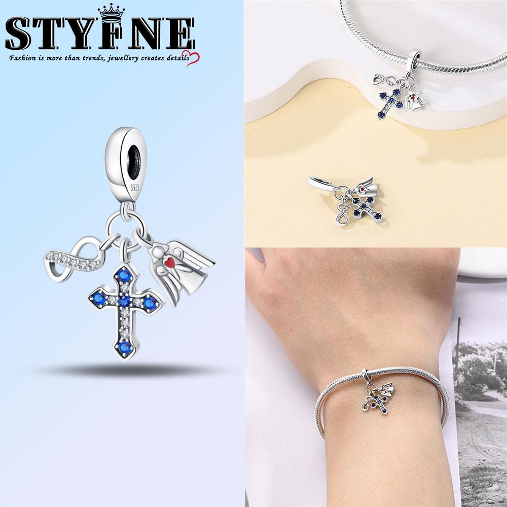 Classic Copper Holy Angel Cross Charms Beads Pendants For Women Fit Original Bracelets Diy Jewelry Gift