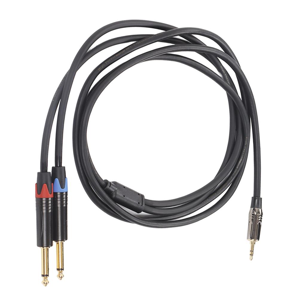 3.5mm 1Celsius8 Inch Male To Dual 6.35mm 1Celsius4 Inch TS Male Cable Stereo 1Celsius4 To 1Celsius8 Cable for Amplifier Mixer