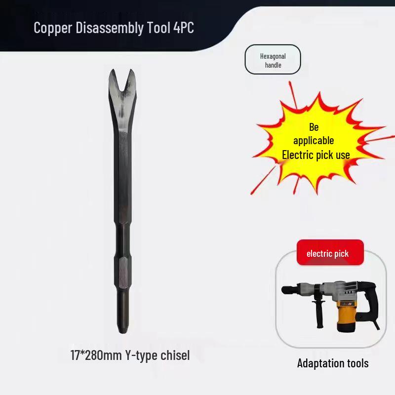 Copper Electric Pick & Shovel Set - Motor Chisel, Wire Tool, Scrap Fork