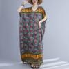 Dimanaf 2024 Plus Size Dress Women Summer V-Neck Sundress Bohemian Floral Print Loose Big Oversize Maxi Dress 5130