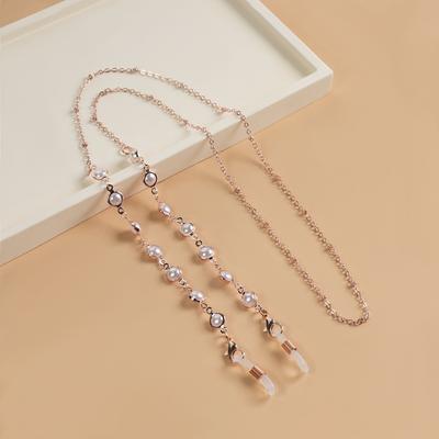Fashion Pearl Sunglass Chain Hanging Cord Adjustable Eyeglass Lanyard Nonslip Anti Drop Mask Strap Women Accessory
