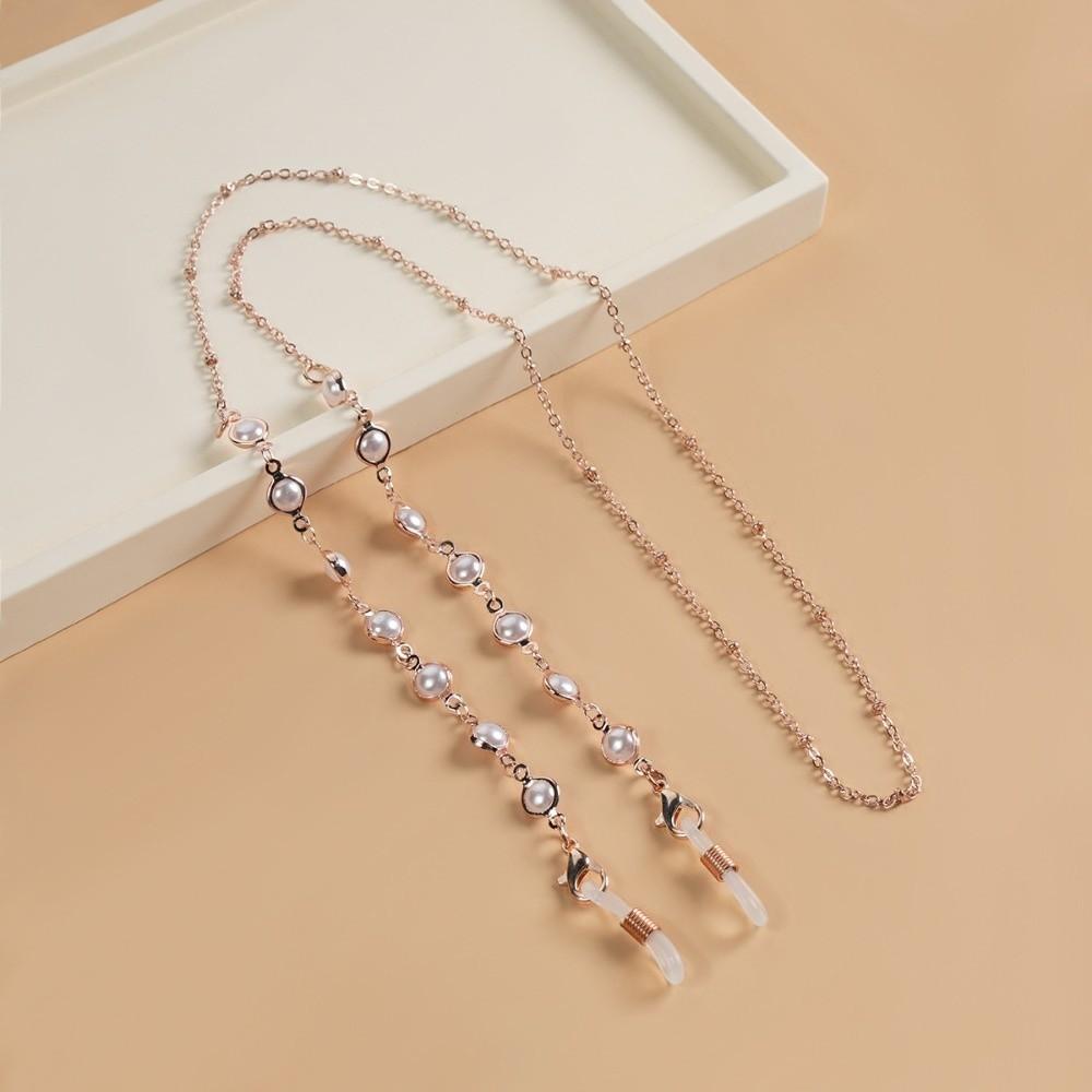 

Adjustable Sunglass Chain Pearl Eyeglass Holder Strap Fashion Glasses Chain Outside Casual Rose Gold-1