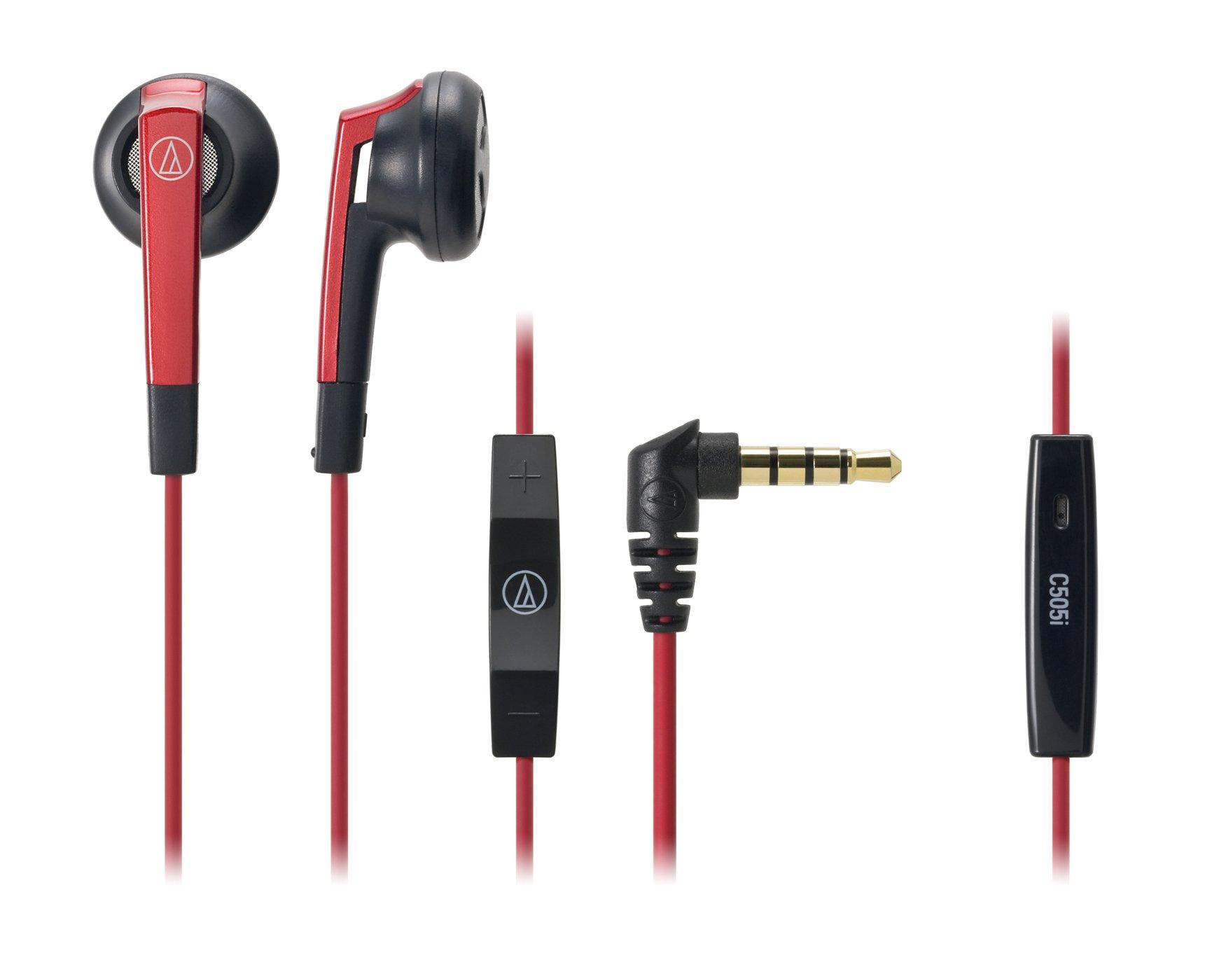 

audio-technica Earphones for iPodiPhoneiPad Red ATH-C505i RD Small