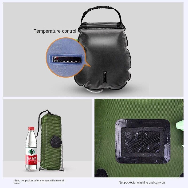 Outdoor Solar Water Bag Shower Bag Camping Shower Water Storage Bag Portable Shower Bag 20L Shower Water Bag