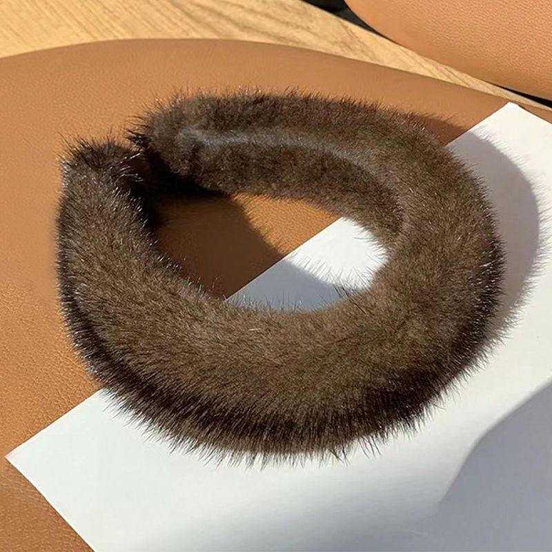 

1 шт. женская толстая норковая меховая повязка на голову с осенне-зимним мехом и широкой кромкой и зимняя меховая повязка на голову из норки однотонного цвета