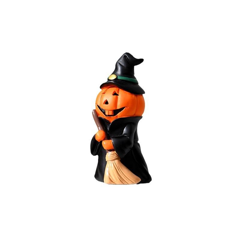 Halloween Pumpkin Figurines - Cute Handmade Decorative Items for Home Tabletop, Ghost Figurines, Resin Small Ornaments