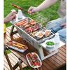 Stainless Steel Barbecue Grill With Thickened Carbon Frame For Outdoor Camping And Family Cooking