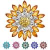 Damenmode-Blumen-Brosche, Kristall-Strass-Schmuck für Hochzeit, Party, Geschenk