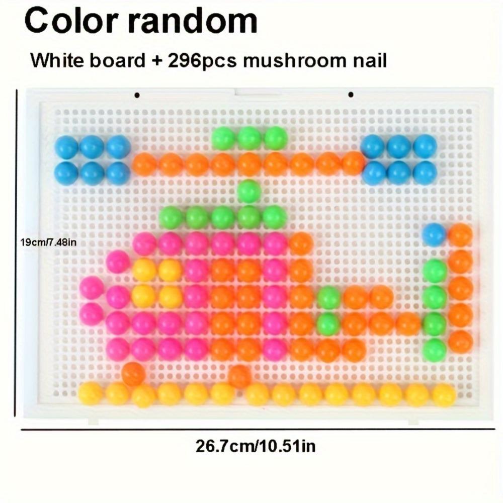 Mushroom Nails Plate Toys Puzzles Jigsaw Puzzle Creative Mosaic Pegboard Educational Toys Educational Building Block Diy Toys