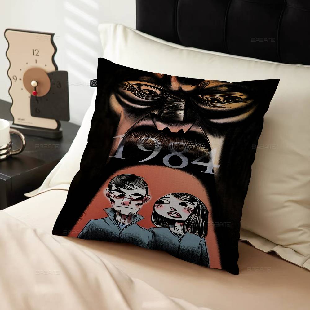 1984 George Orwell Stitch Lucky Dragon Pillow Cover Sofa Cushion Cover Home Room Decoration Children Gift