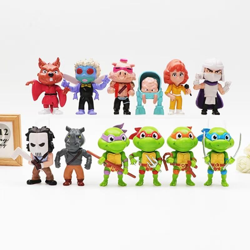Adorable Set Of 12 Mini Raphael Ninja Turtles Pvc Figurines Perfect For Collectors