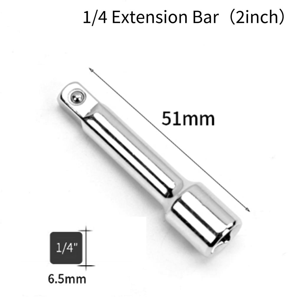 1/4" 3/8" 1/2" Socket Ratchet Wrench Extension Bar 50/75/100/125/150/250mm Long Bar Steering Sleeve Connecting Rod Accessories