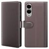 For Samsung Galaxy S25 Edge Case Genuine Split Leather Phone Cover with Wallet Stand
