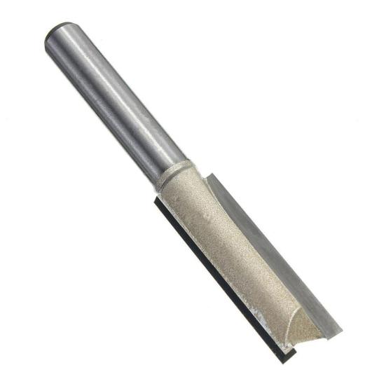 60mm Long 1/4 X 3/8 Inch Woodworking Straight Shank Dual Flute Router Bit Cutter
