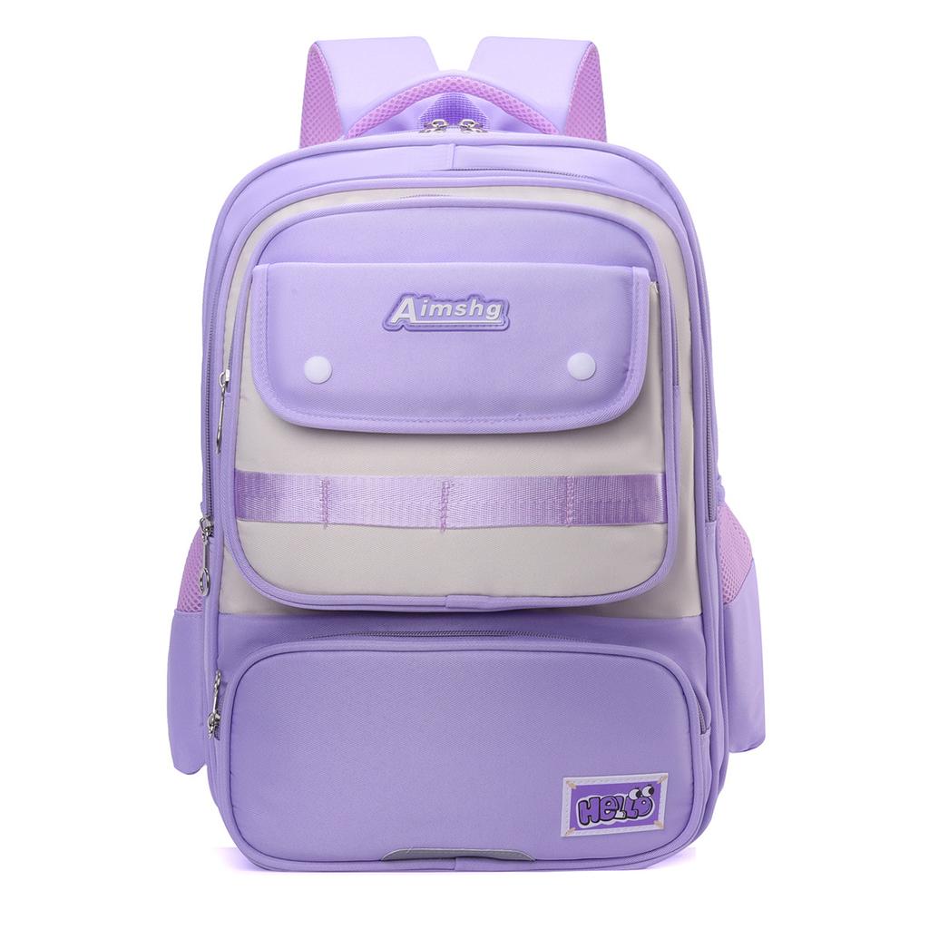 School bag color matching backpack primary school students large capacity fifth and sixth grades fashion lightweight versatile backpack