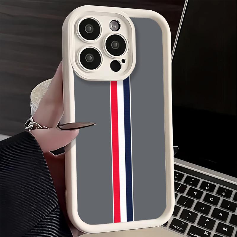 Phone Case for iPhone 17 Air 16E 15 16 Pro Max Luxury Sports Line Cool Stripe Cover 14 Plus 13 12 Mini Soft Shell Silicone Funda