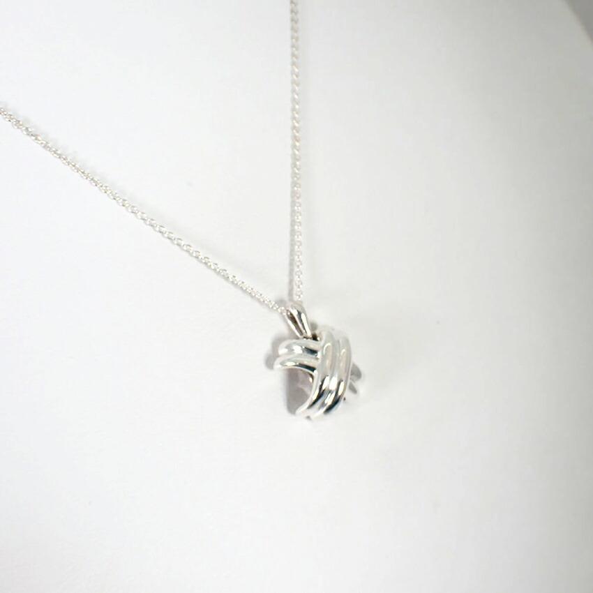 [Pre-owned] TIFFANY/Tiffany 925 Signature Cross Pendant/Necklace/j88-9