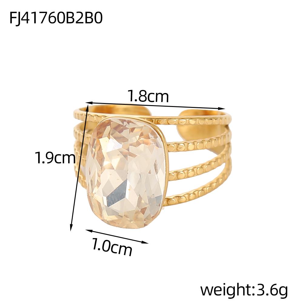 CARLIDANA Stainless Steel Square Colorful Glass Stone Pendant Earrings Necklace Set Shiny Champagne Pendant Necklace for Women