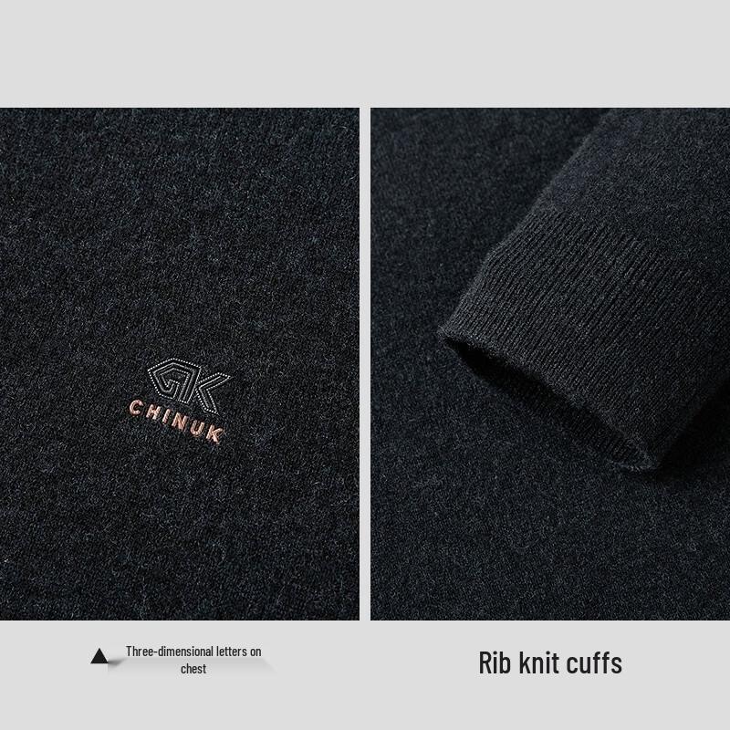 HLA Men's Pure Wool Mock Neck Knit Sweater