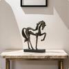 Pferdeskulptur mit Sockel Antik-Bronze Aufbäumende Statue Handgefertigt für Reiter,
