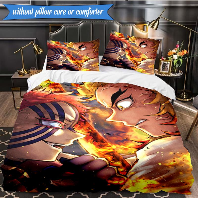 Anime Samurai Warrior's Journey 3pcs K-pop music group Bedding set,Ideal for Bedroom, Dormitory,Including Duvet Cover And 2pcs Pillowcases,Fan gifts