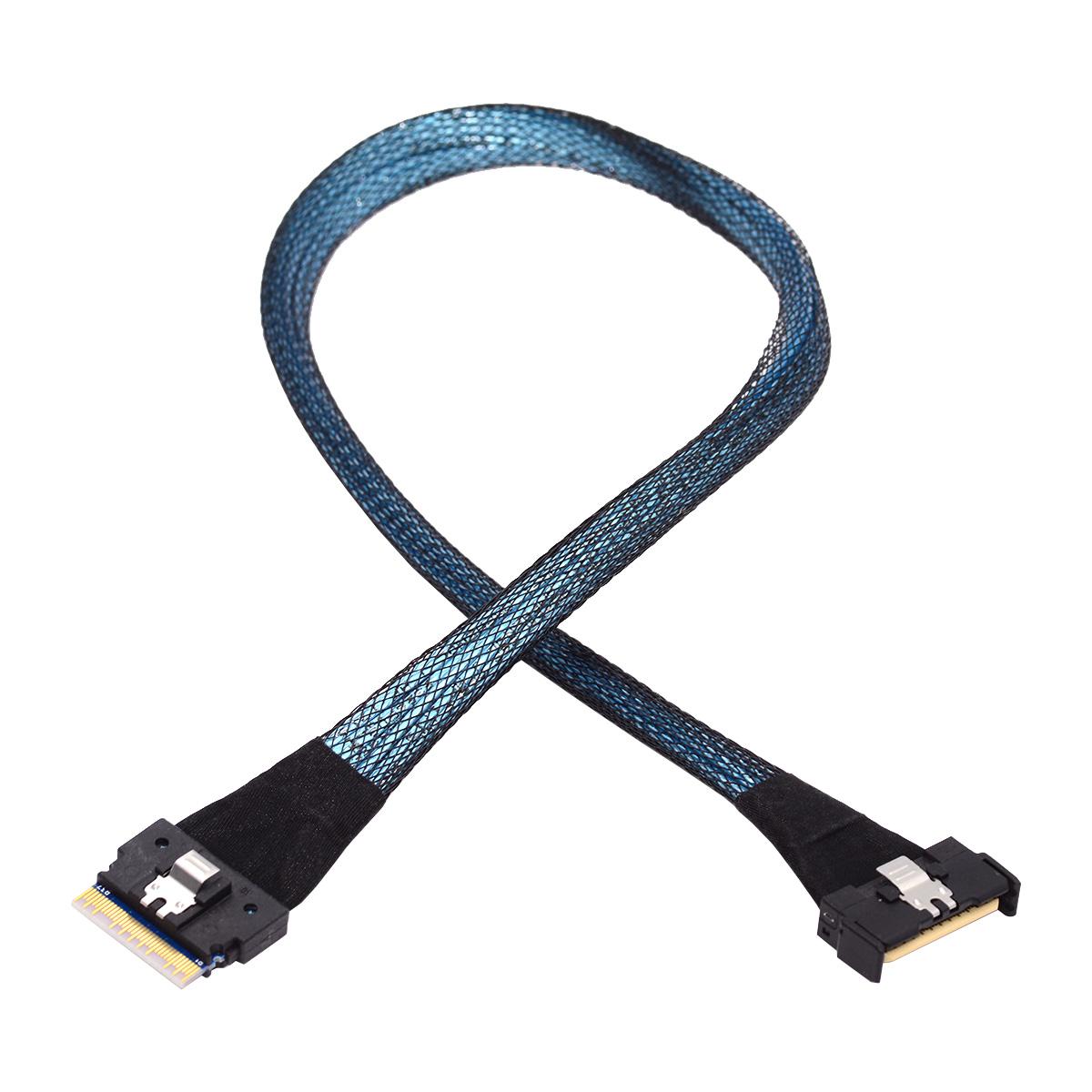 

SF-075-BK 50cm PCI-E 5.0 Mini Cool Edge IO MCIO PCI-E Slimline 8i 74Pin Male to SFF-8654 SAS 4.0 74Pin Male Extender Cable As Shown A
