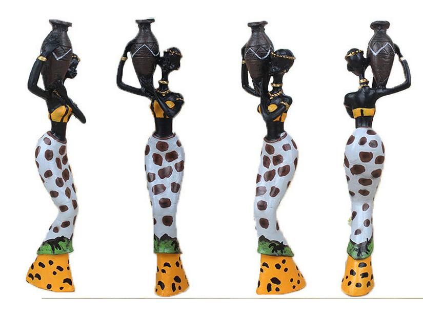 3-częściowy zestaw żywicznych lalek afrykańskich: Kreatywne Ozdoby do Dekoracji Domu