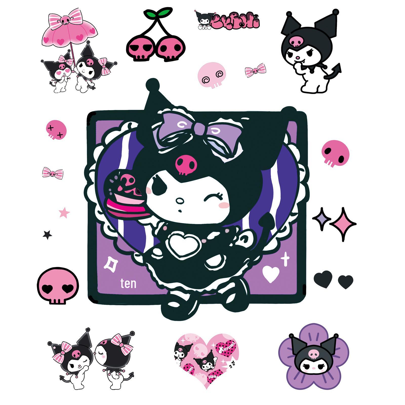 Kuromi Waterproof Sticker for Suitcase, Computer, Tablet, Skateboard - Cute Cartoon Design for Kids