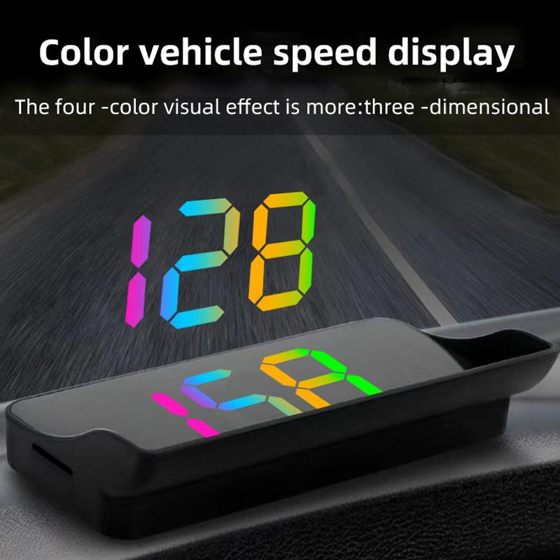 Car Windshield Projector Digital Speed Hud Colorful Speedometer Head Up Display Kmh Plug And Play Gps For Truck Vehicles