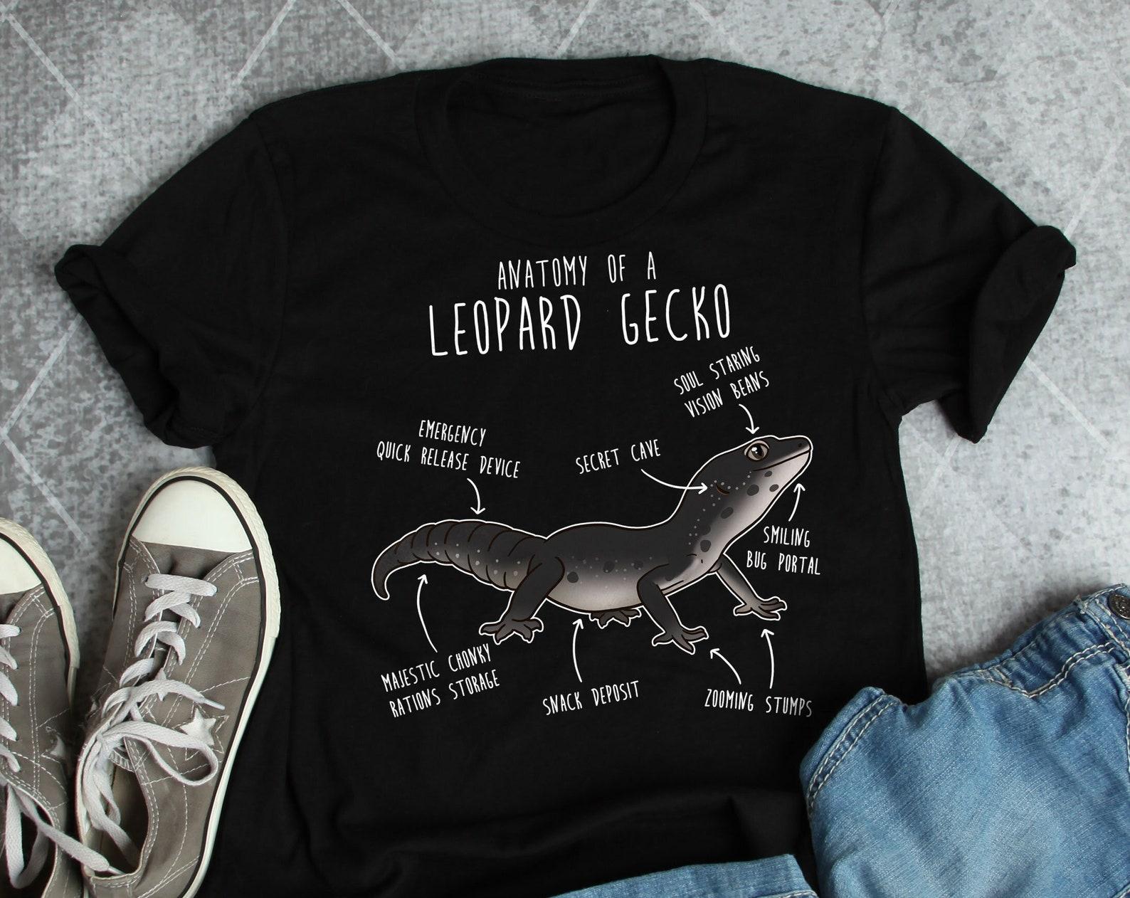 Black Leopard Gecko Shirt, , Tshirt, Pet Reptile Lover Gift, Funny Lizard T-Shirt, Cute, Pearl Night Anatomy, Lizard Mom, Gecko Dad 110