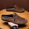 Herren Sommer Atmungsaktiv Geschlossene Zehen Slip-On Lazy Weiche Sohle Lässige Leder Penny Loafer Halbschuhe