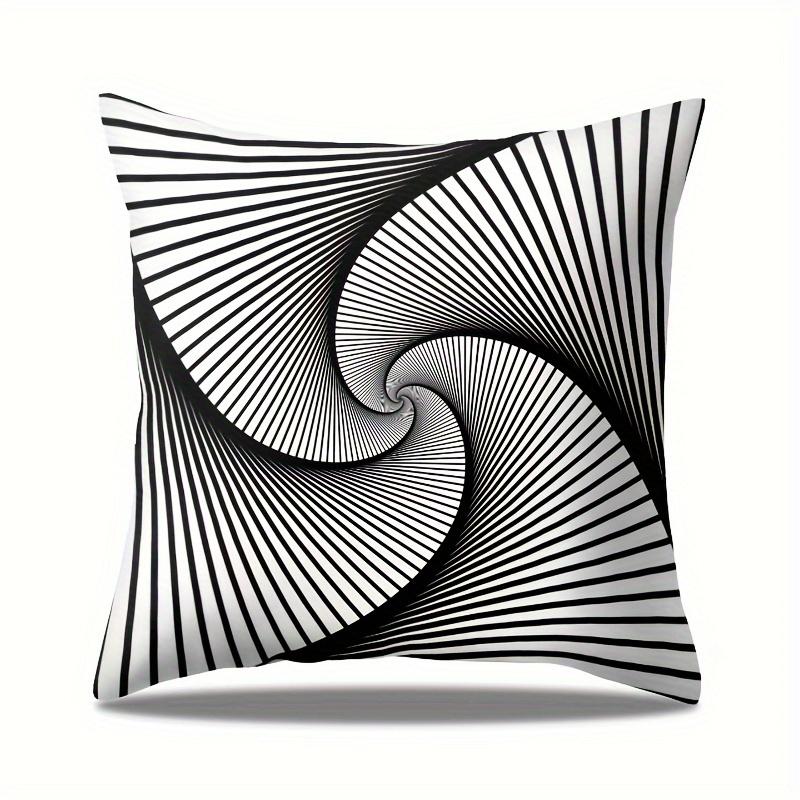 Psychedelic Geometric Pillow Cover Optical Illusion Print Cushion Case Trendy Home Decor for Couch Dorm