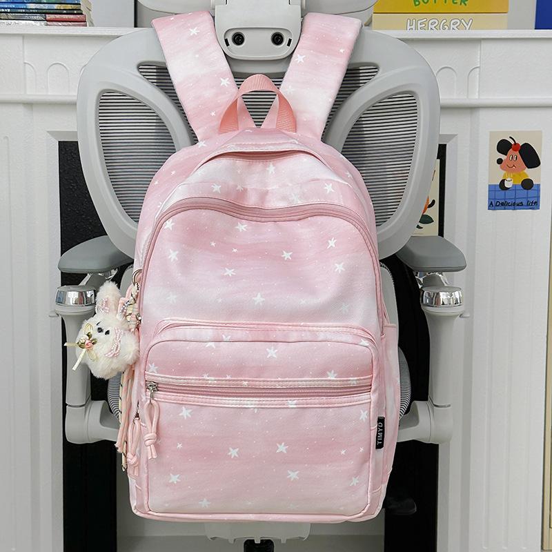 Schoolbag, Japanese Style INS Cartoon Star Backpack for Women, Large Capacity Collegiate Style Student Backpack, Cute Fashionable and Personalized