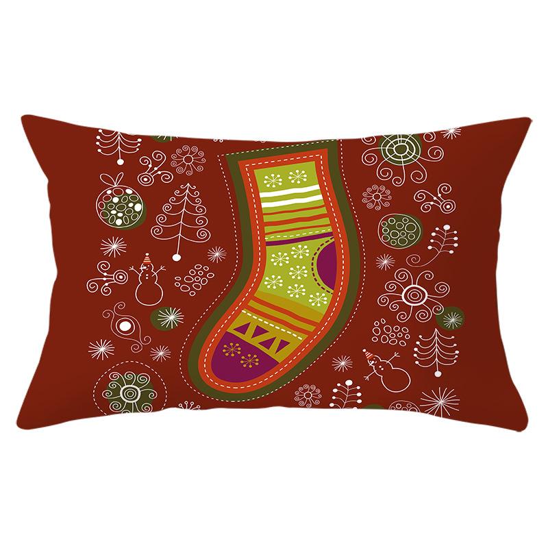 Christmas Simple Print Series Peach Skin Waist Pillowcase Home Sofa Pillowcase Office Pillowcase