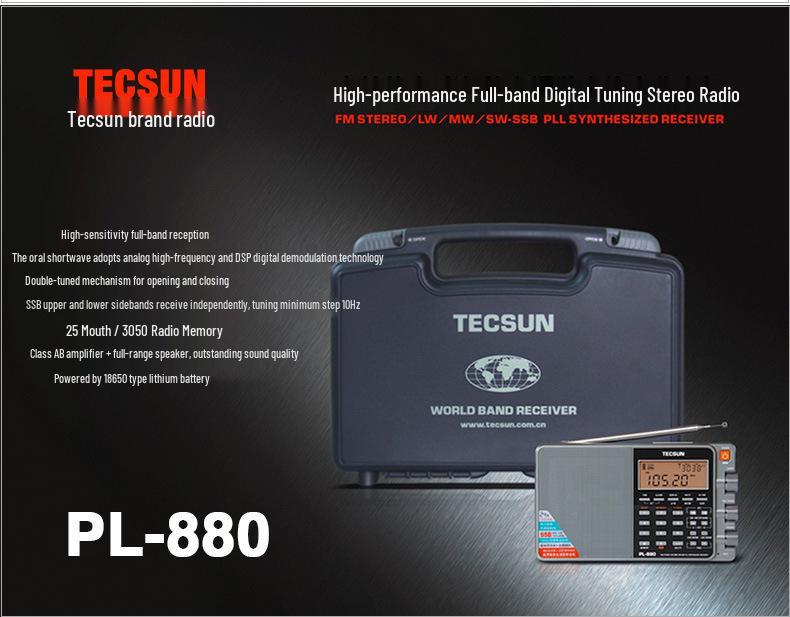 Tecsun PL-880 High-Performance All-Wave Digital Tuning Shortwave Stereo Radio