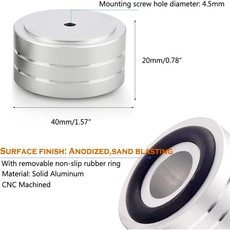 40*20mm Aluminum AMP Feet PC Chassis Speaker Cabinet Isolation Stand Base DAC Turntable Pad Cone Damper Shock Absorber Feet Pad
