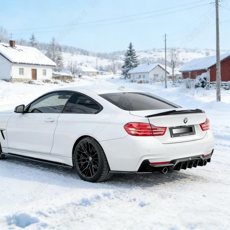 2Pcs Rear Bumper Side Splitters For BMW 4 Seria F32 Coupe M-Pack 435i 435d 2013-2020 Tuning Gloss Black Side Bumper Trim Bodykit