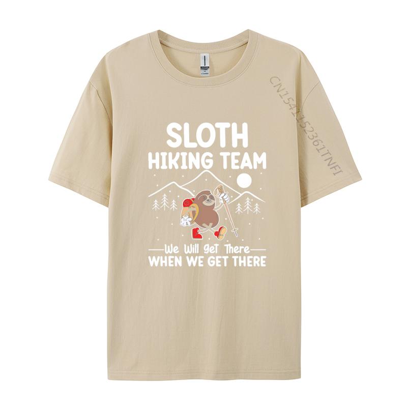 Sloth Hiking Team We Will Get There Tshirts Cotton Fashion Tshirt Kawaii T Shirt Printed Tee Tops Clothing