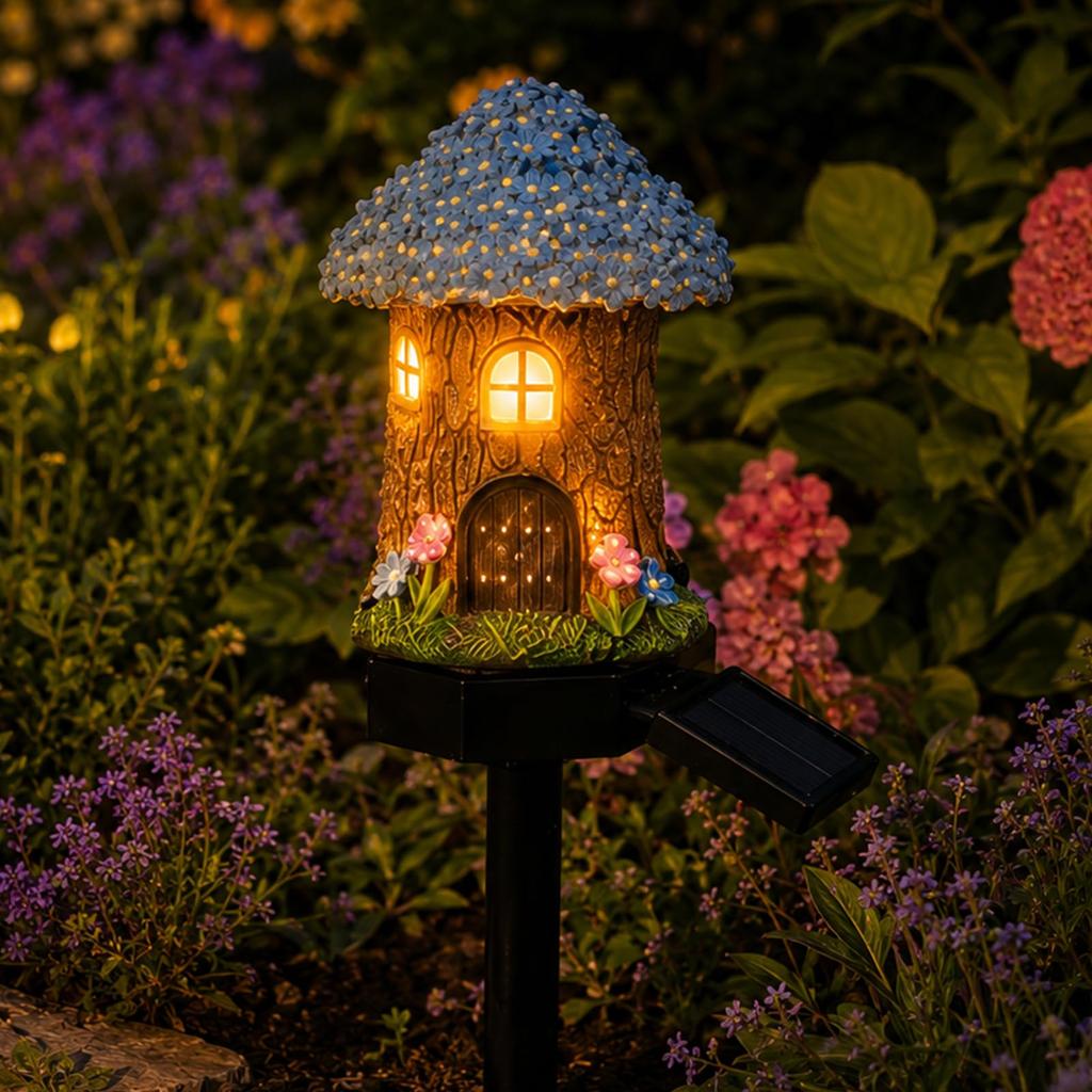 Resin House Stake Light, Lights for Garden Decoration