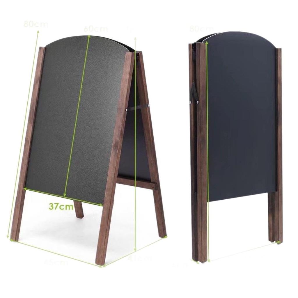 Double-Sided Wooden A-Frame Blackboard for Menus and Signs