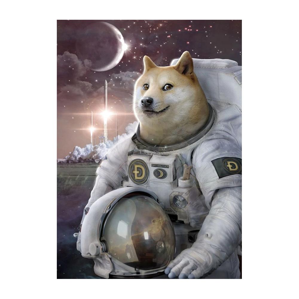 Astronaut Drinks Beer on The Moon While Watching The Earth Being Destroyed Canvas Painting Posters Prints Living Room Wall Art Pictures