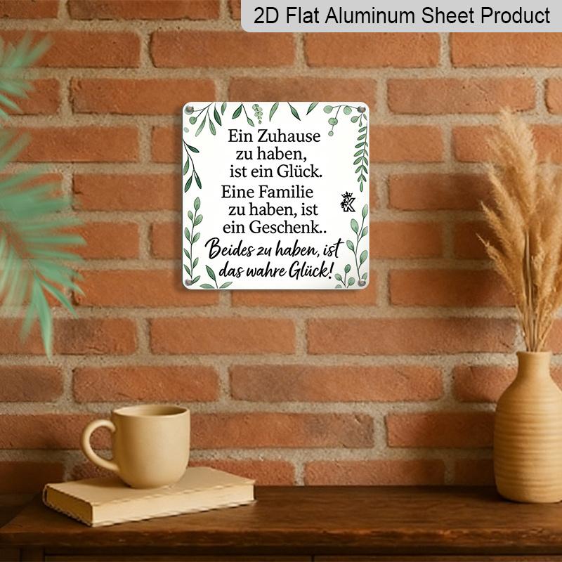 2D Flat 1pc, Vintage Home and Family Theme Aluminum Decorative Plaques, Country Style, Classic Home Decor, Family Quotes, Bedroom, Dining Room, and