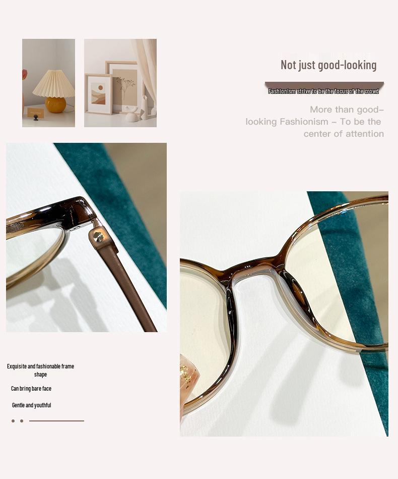 Women's TR90 Round Anti-Blue Light Ultralight Eyeglass Frames for Myopia