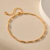 K Gold Plated Golden Transfer Bead Minimalist Women Geometric Anklet Foot Jewelry